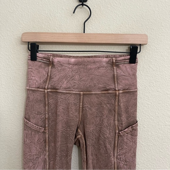 Lululemon Fast and Free Tight 25" Ice Dye Leggings High Rise Brown Earth Nulux 4 - Picture 7 of 14